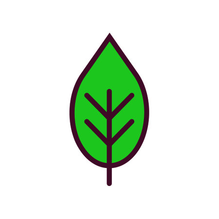 Leaf Icon Vector Illustration. Leaf Lineal Color Icon