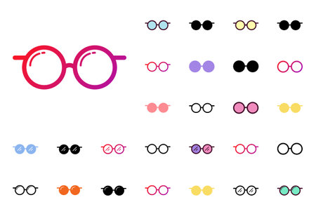 Glasses Icon Set Vector Illustrationのイラスト素材