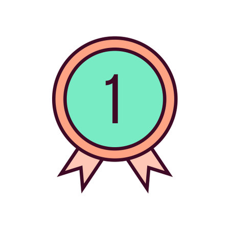 Medal Icon Vector Illustration. Medal Lineal Color Iconのイラスト素材