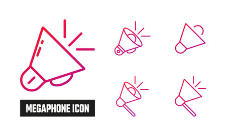 Megaphone Gradient Icon Vector Illustrationのイラスト素材