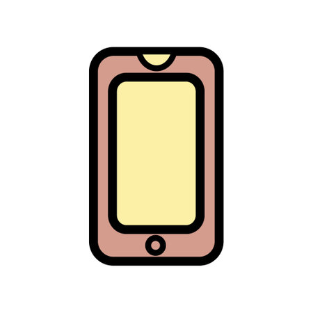 Mobile Phone Icon Vector Illustration. Mobile Phone Lineal Color Iconのイラスト素材