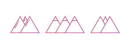 Mountain Gradient Icon Vector Illustration