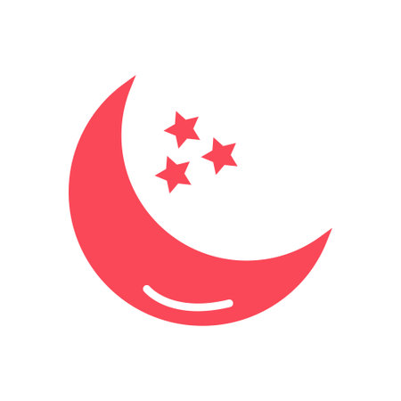 Flat Moon Icon Symbol Vector Illustrationのイラスト素材
