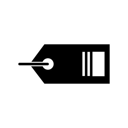 Price Tag Fill Icon Symbol Vector. Black Glyph Price Tag Iconのイラスト素材