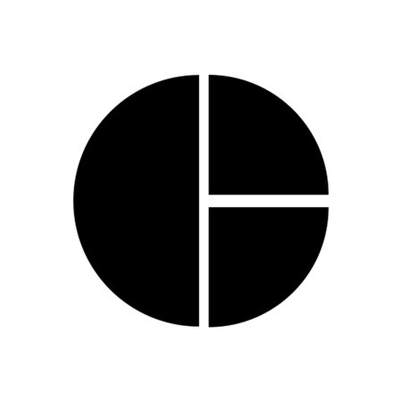 Pie Chart Fill Icon Symbol Vector. Black Glyph Pie Chart Iconのイラスト素材