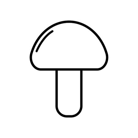 Mushroom Lineal Icon Symbol Vector. Black Outline Mushroom Iconのイラスト素材