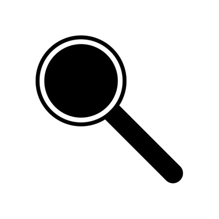 Search Fill Icon Symbol Vector. Black Glyph Search Iconのイラスト素材