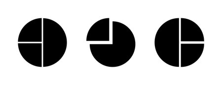 Pie Chart Fill Icon Symbol Vector. Black Glyph Pie Chart Iconのイラスト素材