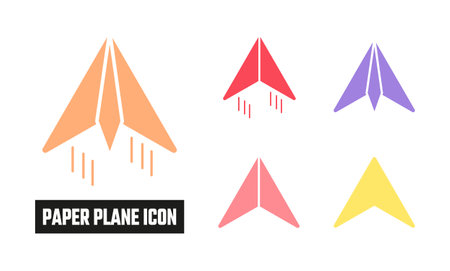 Flat Paper plane Icon Symbol Vector Illustrationのイラスト素材