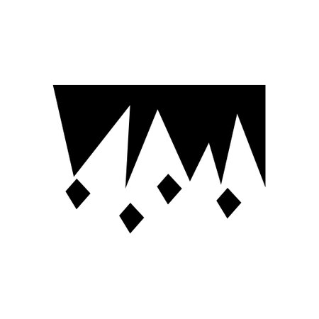Stalactite Fill Icon Symbol Vector. Black Glyph Stalactite Iconのイラスト素材