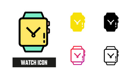 Watch Icon Set Vector Illustrationのイラスト素材