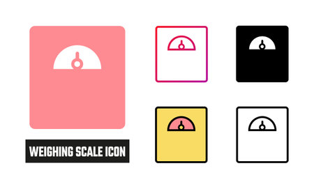 Weighing Scale Icon Set Vector Illustrationのイラスト素材