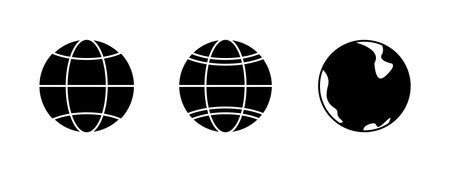 World Fill Icon Symbol Vector. Black Glyph World Iconのイラスト素材