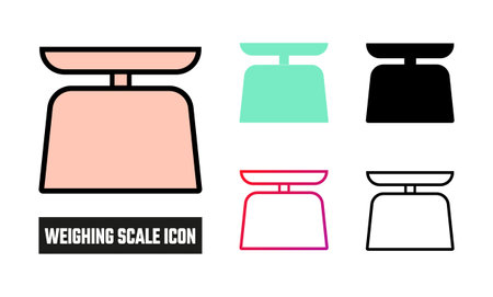 Weighing Scale Icon Set Vector Illustrationのイラスト素材
