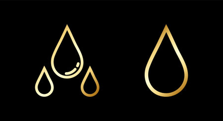 Golden Water Icon Vector Illustrationのイラスト素材