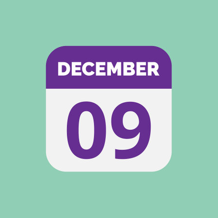 December 9 Calendar Date Icon