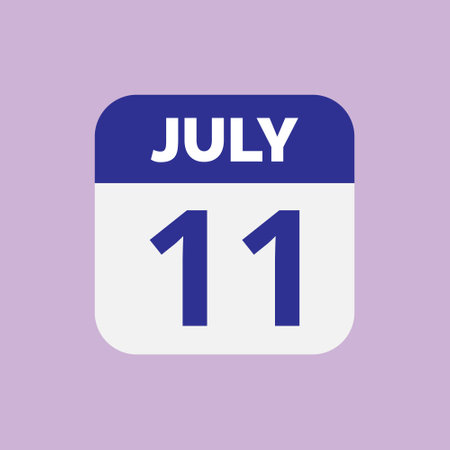 July 11 Calendar Date Iconのイラスト素材