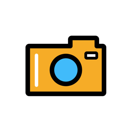 Camera Icon Vector Illustration. Camera Lineal Color Iconのイラスト素材