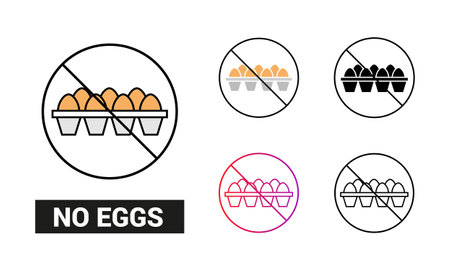 No eggs Icon Set Vector Illustrationのイラスト素材