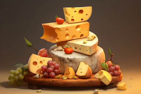 Cheese collection, various types of cheeseの素材