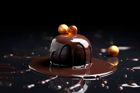 Delicious fresh fondant with chocolateの素材