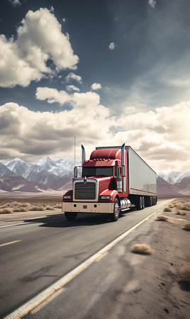 Photo for Truck on the road, transportation concept - Royalty Free Image