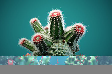 Cactus on a color backgroundの素材