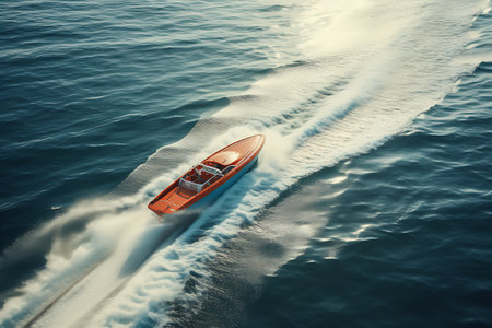 Luxury speedboat on the seaの素材