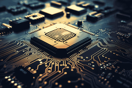 Close up of electronic circuit boardの素材