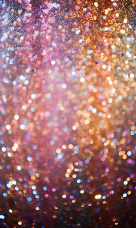 Abstract glitter background. Colorful glitter lightsの素材