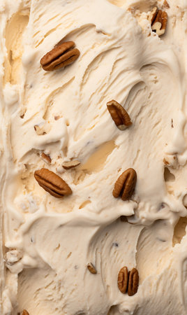 Close up butter pecan ice cream textureの素材