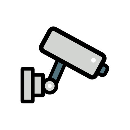 Security Camera Icon Vector Illustration. Security Camera Lineal Color Icon
