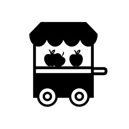 Fruit shop Icon. Glyph Style Fruit shop Fill Icon Vector Illustrationのイラスト素材