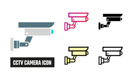 Cctv Camera Icon Set Vector Illustrationのイラスト素材