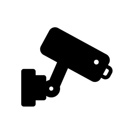 Security Camera Icon. Glyph Style Security Camera Fill Icon Vector Illustration