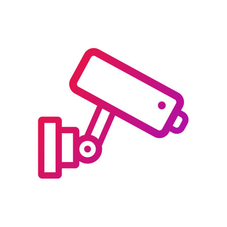 Security Camera Icon. Security Camera Gradient Icon Symbol Vector Illustration