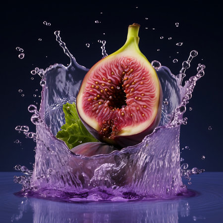 Fresh Fig and splash of waterの素材