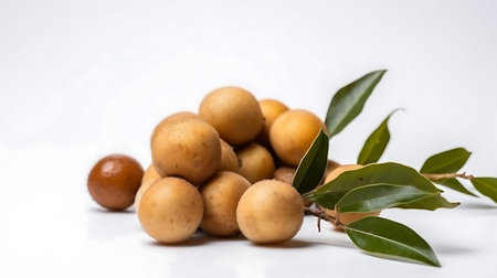 Longan on white background, Fresh Longanの素材