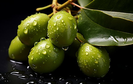 Olive covered with water dropsの素材