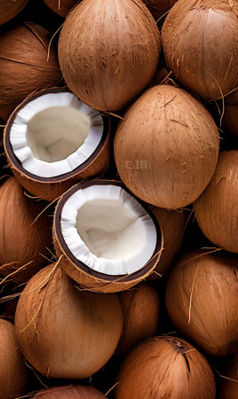 Fresh Coconuts as background. Fresh Coconutsの素材