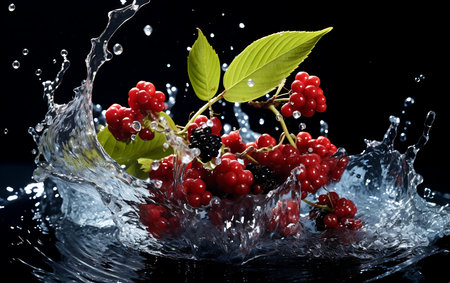 Fresh Elderberry and splash of waterの素材