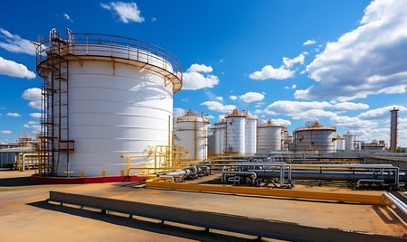 Steel pipelines and valves in oil and gas industryの素材