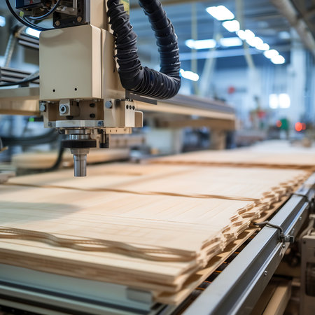 Production line of the wooden floor factoryの素材