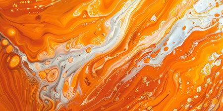 Luxury orange marble paint texture fluid art backgroundの素材