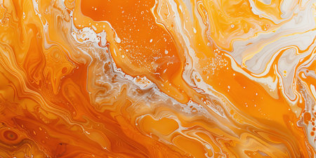 Luxury orange marble paint texture fluid art backgroundの素材