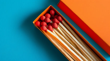 Box of matches on a colors backgroundの素材