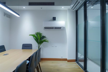 Air conditioner on the wall in the roomの素材