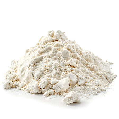 Heap of flour on white backgroundの素材