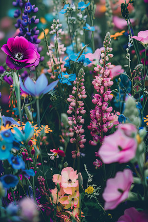 Colorful flowers blooming in the gardenの素材