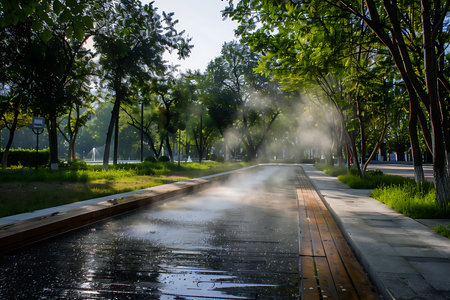 Drainage system in the parkの素材
